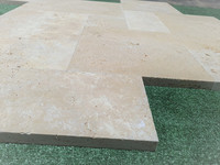 Dalles de travertin taillées sur mesure, beige vieilli, style Versailles français, pour piscine extérieure, allée, dalles de sol en travertin, pavés