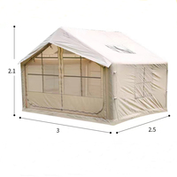 Tente gonflable avec pompe, tente gonflable pour 2 à 4 personnes avec prise pour réchaud, tente de camping imperméable 4 saisons, grandes tentes pop-up