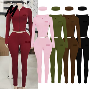 Colección Otoño/Invierno 2026, Conjunto Deportivo Informal de Dos Piezas para Mujer, Pantalones Largos con Capucha, Ropa Deportiva para Correr - Product Image 1