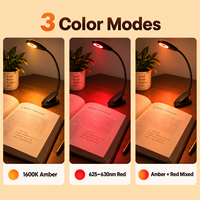 Rouge ambre double sur Smart led veilleuse charge lampe de lecture lampe de chevet interrupteur contrôle livre lampe