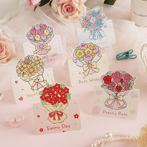 Cartes de vœux avec bouquet de fleurs assorties, jolies cartes à motifs floraux pop-up pour anniversaire, <span class=keywords><strong>mariage</strong></span>, cadeau - Product Image 1