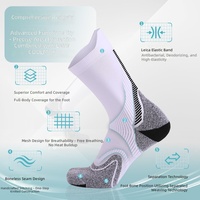 Chaussettes de sport WRELS à compression graduée, anti-fatigue, pour la course à pied, avec coussinets en tissu éponge, absorbant les chocs, pour le basketball