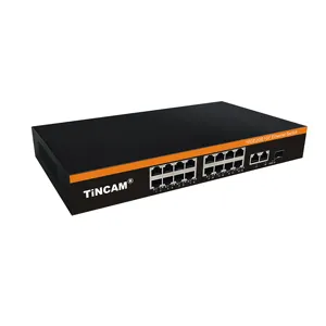 TiNCAM intelligentes Netzwerk 16 * rj45 + 2 * Uplink + 1 * sfp Ethernet-Schalter LAN-Schaltungsknotenpunkt mit SFP-Modul für ip-Kamera