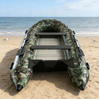 Vente flash : bateau pneumatique 4 personnes, PVC épais, plancher en aluminium, pliable, bateau pneumatique rapide, bateau de pêche en couleur camouflage
