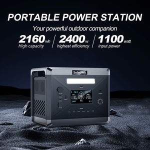 สถานีไฟฟ้าพกพา 2400W แบตเตอรี่ 2160Wh ชาร์จเร็ว 1.5 ชั่วโมง ยูพีเอส 14 พอร์ต เครื่องกำเนิดพลังงานแสงอาทิตย์ คลื่นไซน์บริสุทธิ์ แบตเตอรี่ภายนอกสำหรับรถยนต์ - Product Image 3