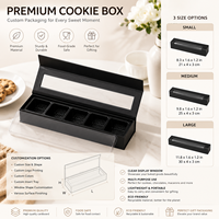 Boîte d'emballage personnalisée en carton ivoire à 5 compartiments avec doublure en éponge, finition bronzée, pour chocolats, desserts et bonbons haut de gamme pour la Saint-Valentin