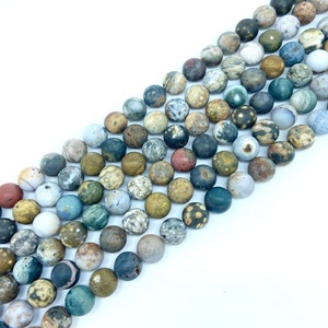 <span class=keywords><strong>Pietra</strong></span> naturale tonda smerigliata perline di agata di diaspro Marine pietre preziose sciolte per la creazione di gioielli bracciale orecchini collana - Product Image 2