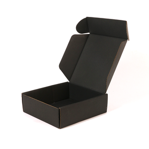 Boîte d'expédition rectangulaire en carton ondulé recyclable noir - Product Image 1