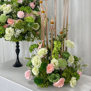 Hortensia Artificial de Seda Realista en Verde Fresco y Rosa, Flor de Tallo Único para Decoración Floral de Bodas y Hogar - Product Image 2