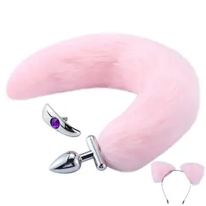 Fox Tail Aluminum Alloy Anal Jewelry Dildo Vibrator Sex Toys for Woman Prostate Massager Bullet Butt Plug For Couple