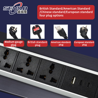 Prise de courant de table de conférence personnalisée avec 5 prises et 2 ports USB, auto-mise à la terre, certifiée CE, pour usage commercial (CN)