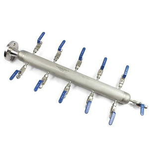 Collettori di Distribuzione <span class=keywords><strong>Gas</strong></span> in Acciaio Inox 3/4'' 1'' con Flangia NPT BSP RF e 4/6/8/10 Porte di Uscita per Uso Commerciale - Product Image 2