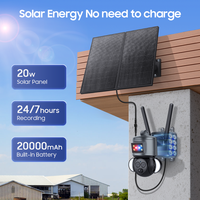 SECTEC extérieur 7/24 heures d'enregistrement 12X Zoom Daul lentille 20W panneau solaire batterie PTZ PIR Wifi étanche sécurité 6MP 4G caméra