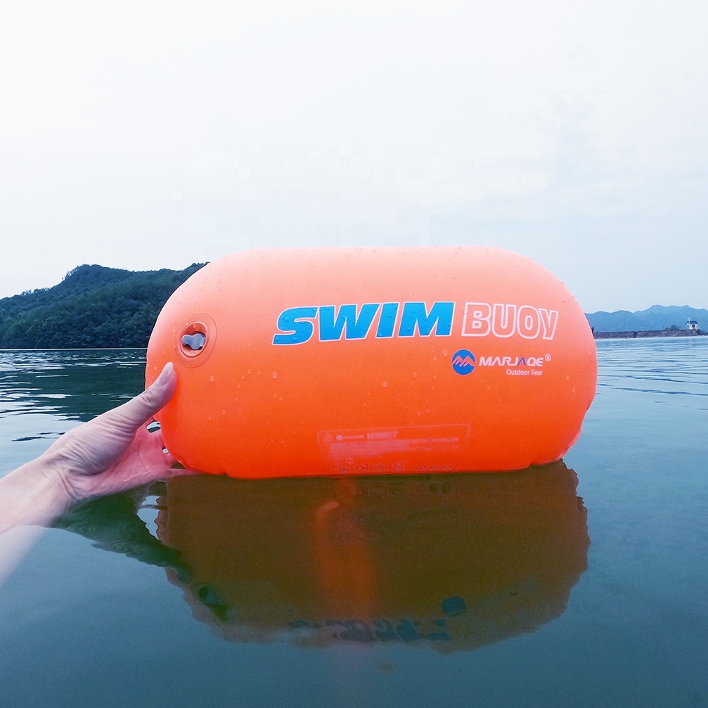 Tri-Sports Boya De Natación Amarilla: Seguridad Y Flotación Para Aguas Abiertas, Visible Para Barcos, Bolsa Seca De 28L