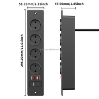 Prise de courant encastrée pour bureau avec prises CA, USB-C et protection contre les surtensions, multiprise dissimulée pour bureau ou bureau à domicile