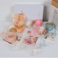 Ruban en organza à bordure dorée perlée de 4 cm, en rouleau, pour accessoires de nœuds DIY, matériel d'emballage floral, vente en gros