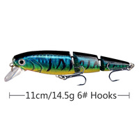Ensemble de leurres de pêche au bar, 3 segments, minnow coulant multi-articulé, appât dur en plastique pour bar