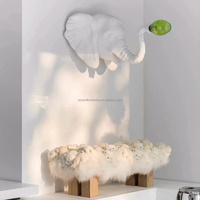 Lampe murale en forme d'éléphant en fibre de verre moderne, un élément de décoration intérieure élégant et tendance, lampe LED
