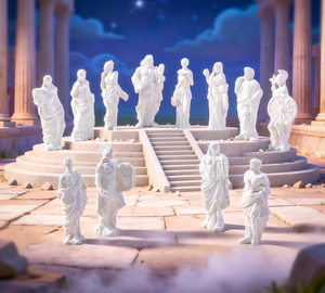 Statuette 3D réaliste en résine blanche, mythologie grecque, Zeus, Athéna, Apollon, les douze Olympiens, collection, scène d'architecture de temple - Product Image 6
