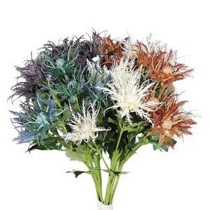 ดอกเออรินจิมประดิษฐ์สีขาวนม สีฟ้าอ่อน สีส้มเข้ม สีม่วงเข้ม สีฟ้า แจกันพลาสติก จัดดอกไม้ - Product Image 5