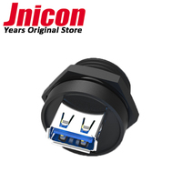 Connecteur femelle Jnicon M19 IP68 étanche USB 2.0 3.0 avec capuchon de protection