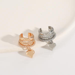 Niet-Piercing Liefde Hart Oor Manchet Voor Vrouwen Multi-Layer Nep Kraakbeen Zirkonia Oorklem Voor Tienermeisjes - Product Image 2