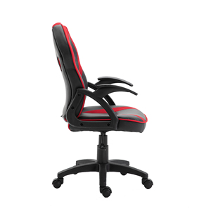 <span class=keywords><strong>Silla</strong></span> giratoria roja para juegos de carreras, <span class=keywords><strong>silla</strong></span> relajante de espalda media de estilo minimalista para estudio en el hogar, Material de cuero sintético para jugadores infantiles - Product Image 4