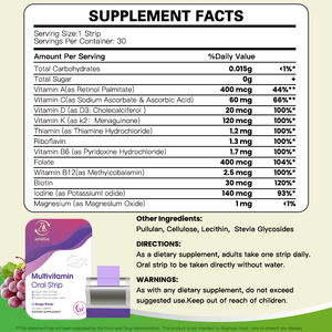 Suministro directo de fábrica, tiras orales multivitamínicas, suplementos en tiras orales para mejorar la salud cognitiva, tiras orales de vitaminas que se disuelven - Product Image 2