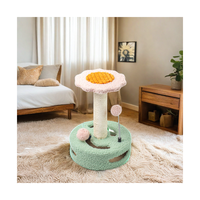 Bingkai panjat kucing lucu tahan lama dengan desain bunga matahari pohon kucing & goresan