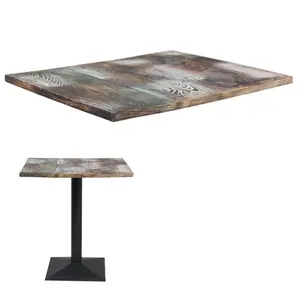 Nordic Industriële Bistro Cafe Eetkamer Massief Houten Top Tafel Aangepaste Grootte Voor Vierkante En Ronde Houten Tafel Top