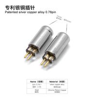 Pin Earphone untuk konektor 0.78mm penutup hitam dan perak