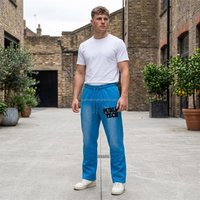 Pantalones Deportivos Personalizados de Alta Calidad con Logotipo de Pedrería, Estilo Urbano, Tejido Francés, Estampado 3D en Relieve, Corte Recto