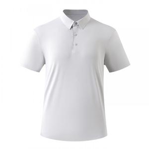 Polo en nylon à séchage rapide pour homme, uniforme de travail d'été, noir, blanc, gris clair, gris vert, blanc cassé, tissu fin avec étiquette - Product Image 3