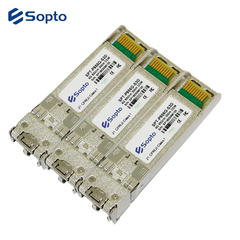 Fábrica de tomadas 6G SFP Módulo LC Interface 850nm 300m Equipamento de fibra óptica compatível 6G Transceptor SFP+