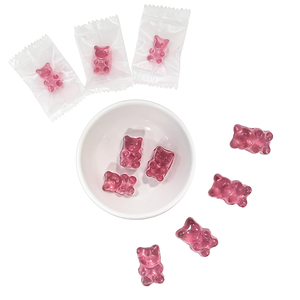 Suplementos de Gomitas en Forma de Oso Rosa en Envoltorios Individuales, Extracto Herbal Bajo en Azúcar para el Apoyo Diario del Bienestar - Product Image 4