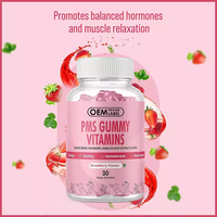 Gummies personnalisées pour le soulagement du SPM, l'équilibre hormonal, l'amélioration de l'humeur, la gestion du métabolisme antioxydant, véganes, saveur fraise, à base de plantes