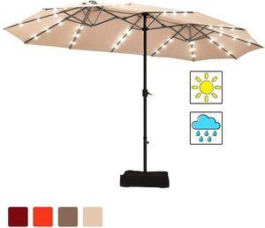 Paraguas ovalado doble de 450x260cm, la mejor calidad, superventas, paraguas de jardín para <span class=keywords><strong>patio</strong></span> al aire libre con luz LED solar para negocios - Product Image 4