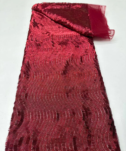 Cordes à paillettes tubulaires motif de maille courbe roulé paillettes broderie maille tissu robe de mariée robe de soirée robe de princesse - Product Image 4