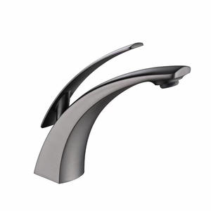 Robinet de douche pour bain à poignée unique en cuivre massif, double commande chaud/froid, gris anthracite, robinet de lavabo, noyau de vanne en céramique 1/2 pouce - Product Image 4