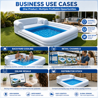 Canapé gonflable personnalisé pour piscine, piscine gonflable avec sièges, idéal pour les fêtes de famille dans la cour