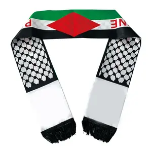 BSBH Atacado Cachecol Palestina Eventos Decoração Cetim Poliéster Palestina Bandeira Lenço Rts Em Stock Bandeira Palestina Colar