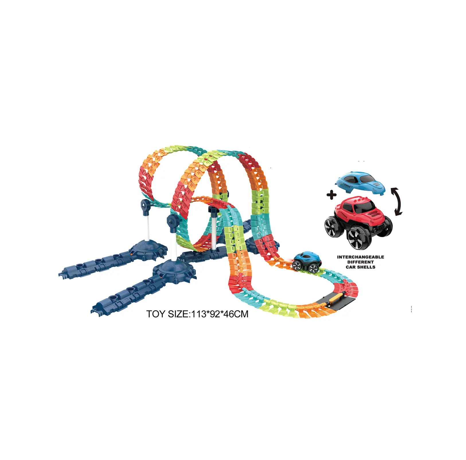 48-192pcsdiy nhựa lắp ráp bình thường tốc độ cao xe điện đồ chơi với sáng theo dõi trẻ em giáo dục Quà Tặng đồ chơi