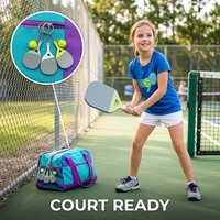 Porte-clés Raquette de Pickleball en Caoutchouc avec Chaîne de Balle Floquée – Accessoire Sportif Cadeau pour Enfants et Fans de Sport