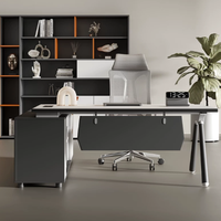 Nouveau bureau de direction en bois en forme de L avec armoire de rangement, idéal pour les bureaux de direction - Vente en gros