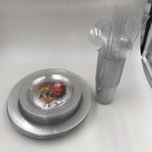 <span class=keywords><strong>2025</strong></span> Mới Dùng Một Lần Chất Lượng Cao Bộ Đồ Ăn PS Long Lanh Đảng Tấm Nhựa Bộ Đồ Ăn Cho Đám Cưới Với Biểu Tượng Tùy Chỉnh - Product Image 4