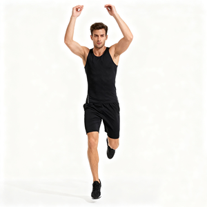 เสื้อแขนกุดแห้งเร็วสำหรับผู้ชายเสื้อกล้ามออกกำลังกายยืดได้สูงสำหรับออกกำลังกายฟิตเนสออกกำลังกาย - Product Image 1