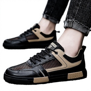 Chaussures décontractées pour hommes en toile ajourée, style mules, nouvelle collection 2026, à semelle épaisse compensée, anti-odeur, grande taille 47, noires - Product Image 3