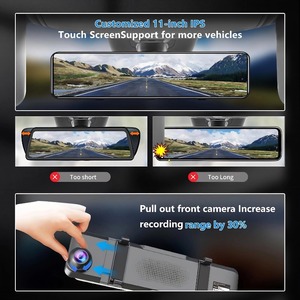 Espejo retrovisor con pantalla táctil de 10,88 pulgadas, lente dual, grabadora DVR para coche, cámara de salpicadero con transmisión IPS, imagen inversa para una conducción segura - Product Image 3
