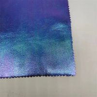 Tissu en cuir PU métallisé brillant 2 voies sans PFAS, 0,70 mm, toucher doux, aspect daim, extensible, simili cuir