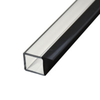 Diffuseur acrylique noir et clair étanche carré ou rectangulaire pour bande de lumière led abat-jour couvercle de boîtier sans lampe